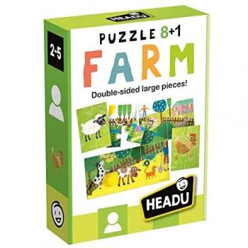 Headu-It20867 Headu 1041741-My Farm-Juego Puzzle Infantil Educativo Mundo Animal, Multicolor