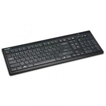 Kensington AdvanceFit Teclado Inalámbrico Negro - Teclado delgado, inalámbrico, diseño ergonómico, conexión Bluetooth, teclas silenciosas, compatible con múltiples dispositivos