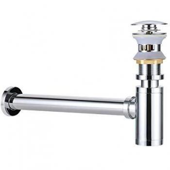 (1 SET) BONADE Sifón y Pop-up Tapones de Desagüe con Desbordamiento para Lavabo, Automático Emergente Latón Válvula de Desagüe Cromado con Rebosadero
