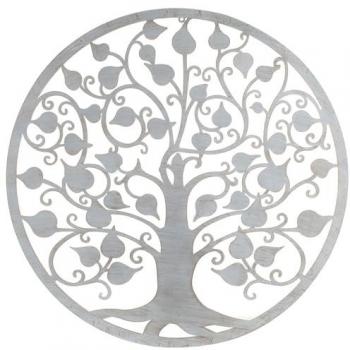 Aplique de Pared Árbol de la Vida en Metal Gris - 82cm x 1cm x 82cm