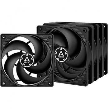 ARCTIC P12 PWM PST (5 piezas) - 120 mm Ventilador de Caja para CPU con PWM Sharing Technology (PST), Motor Muy Silencioso, Computadora, 200-1800 RPM - Negro/Negro