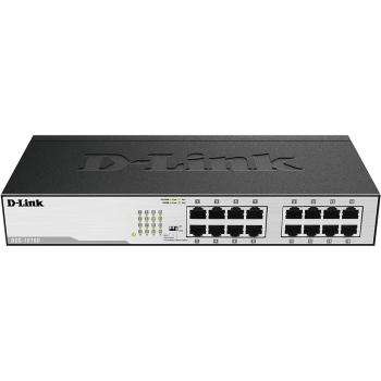 D-Link DGS-1016D Unmanaged 16-Port Gigabit Ethernet Switch, Black, Metallic