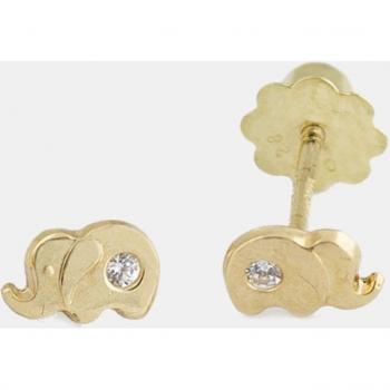 Pendientes de bebé de oro con circonita
