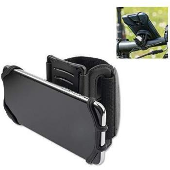 Brazalete Deportivo 4smarts Athlete Pro con Soporte para Bicicleta, Compatible con Smartphones de 4.7 Pulgadas - Negro