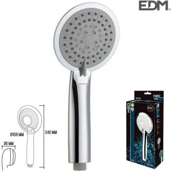 Mango de Ducha Anticalcáreo EDM Moderno 3 Funciones Cromado ABS 10,8 x 3,6 x 24 cm