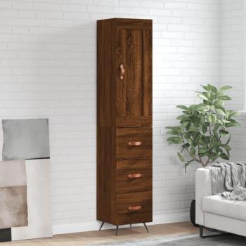 Armario alto de madera multicapa de roble marrón 34,5x34x180 cm