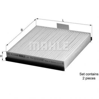 Filtro de Aire para Pasajeros MAHLE LA 76/S - Filtro de Aire Interior de Alta Eficiencia