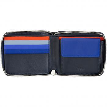 Cartera mediana de hombre Dudu de piel con cremallera, RFID, pequeño monedero, 6 ranuras para tarjetas