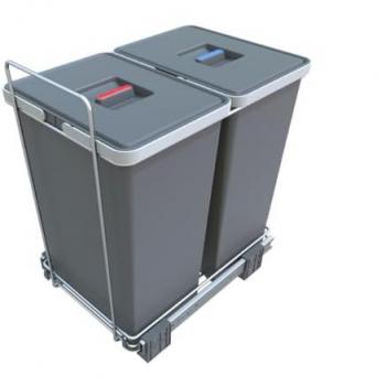 Set de 2 Contenedores de 24 Litros para Montaje Interior en Mueble