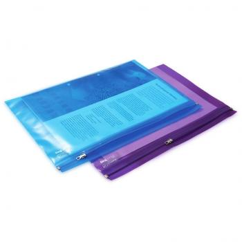 Rapesco 0798 Funda Portadocumentos con Cremallera, Tamaño A4+, Colores Translúcidos Surtidos, 25 Unidades