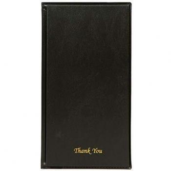 Carpeta de Pagos Securit Básica Negra con Espacio para Dinero y Tarjeta, 23.7 x 12.5 cm, PVC, incluye 4+2 Bolsillos Fijos