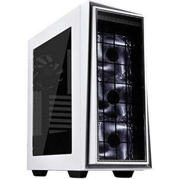 SilverStone SST-RL06WS-PRO - Carcasa de ordenador para juego Red Line Midi Torre ATX, Rendimiento silencioso con alto flujo de aire, blanco con embellecedor plateado