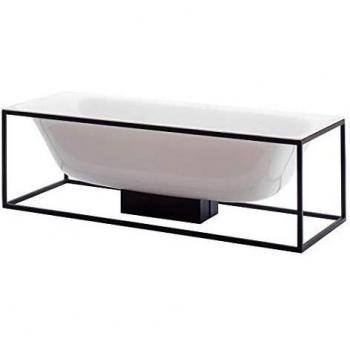 Bañera Freestanding Bette Lux Shape Rectangular 190x90x45cm, 2 Respaldos Inclinados, Color Negro Brillante