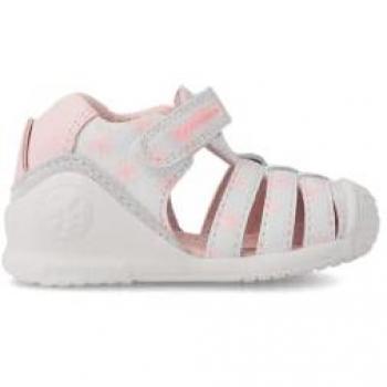Sandalia Biomecanics Niña Piel Genuina Diseño Biomecánico 232105 Blanco Estampada