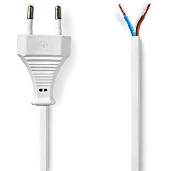 NEDIS Euro Plug Power M Cable - Cable Abierto Fin Cable de alimentación | Conector Europeo - Extremo Abierto | 2,0 m | Negro Blanco 3.0 m