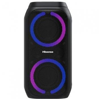 Altavoz portátil Bluetooth Hisense Party Rocket 160W con karaoke, 12h de batería, IPX4 y luces