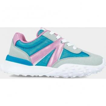 Zapatillas deportivas Garvalín para niños color turquesa y rosa con plantilla transpirable, cierre de cordones, muy ligeras y cómodas