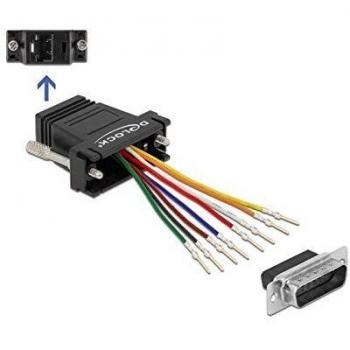 Adaptador D-Sub 15 Pines a RJ45 Montaje Negro