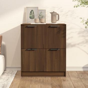 Aparador de madera multicapa marrón roble 60x30x70 cm