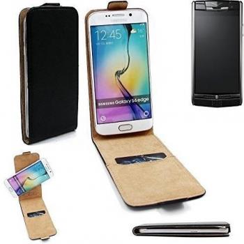 Caso Smartphone para Vertu Signature Touch cubierta del estilo del tirón 360°, negro, cubierta del tirón - K-S-Trade