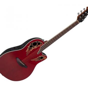 Ovation Celebrity Elite CE48-RR Acoustic-Electric Guitar - Ruby Red Finish