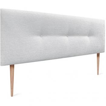 Cabecero Tapizado de Lana Natural con Botones y Patas - 160x105cm - Blanco - Alcolchado Winter Luxury