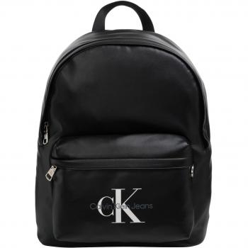 Mochila Calvin Klein Ck Jeans Monogram Soft en color negro, con diseño de monograma, tamaño pequeño y estilo campus