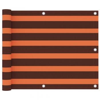 Toldo para balcón tela oxford naranja y marrón 75x600 cm