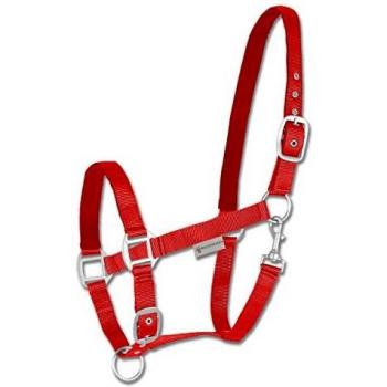Cabezada de Nylon ELT Satin, 2x acolchada, 2x ajustable, roja - tamaño Full