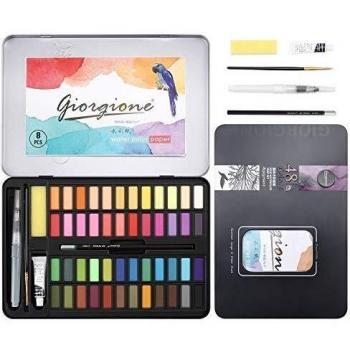 DazSpirit 48 Colores Acuarelas Profesionales & Papel De Acuarela, Acuarelas para Niños, Set De Pintura De Acuarela, Versátil, Vibrante Y Portátil