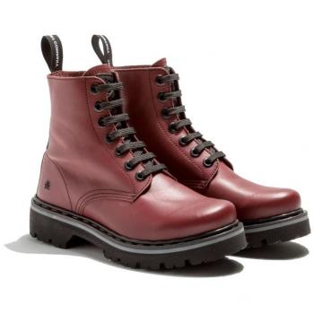 Botines de piel burdeos Art