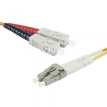 Cordon de Conexión Dúplex de Fibra Óptica OM3 50/125 SC/LC de 5 m - Color Violeta