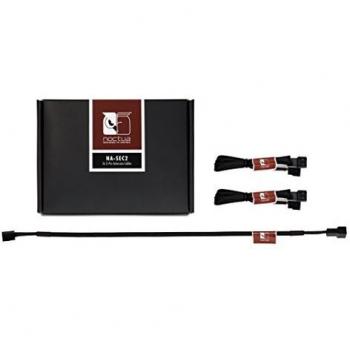 Noctua NA-SEC2, 3-Pack of Braided 30cm Black 3-Pin Fan Extension Cables for Computer Cooling Systems