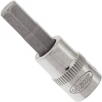 Llave de vaso destornillador VIGOR V2433N, cuadrado hueco 1/4 pulgadas (6,3 mm), perfil de hexágono interior, 6 mm