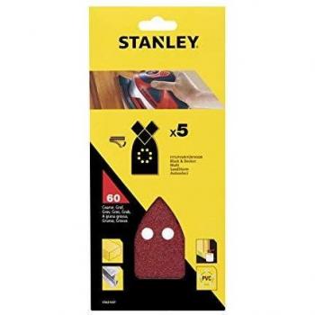 STANLEY STA31437-XJ 5 Hojas de lija para Multilijadoras, Marrón