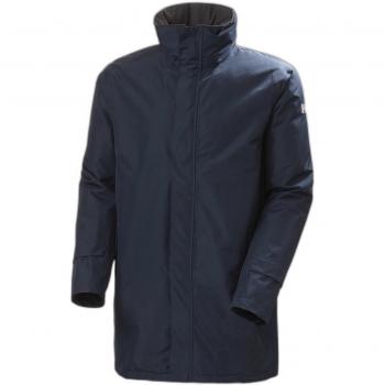 Parka chubasquero Helly Hansen Dubliner Insulated Long azul marino con capucha para hombre, talla S