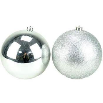 Paquete de Adornos de 2-200 mm - Diseño Brillante y Brillante - Adornos navideños Gigantes