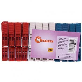 Metaltex Paquete 24 Pinzas PLASTICO Ropa, único, Estándar