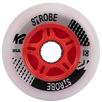 Ruedas recambio K2 Skates Strobe 90 mm para patines en línea, 2 unidades, color marrón
