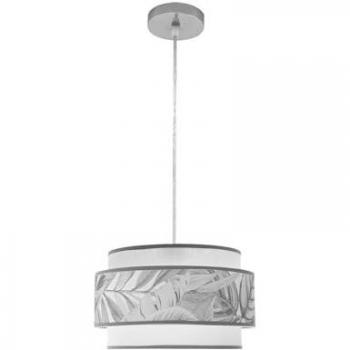 Colgante Camerun 3 luces Cromo/blanco/gris, 1xe27, dimensiones Regx30x30 cm, pantalla gris de 30 cm