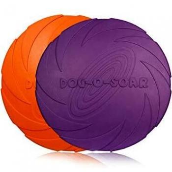 PETCUTE Frisbee Perros Volar Discos Juguete para Perros interactivos Frisbee 2 Piezas ø 18 cm
