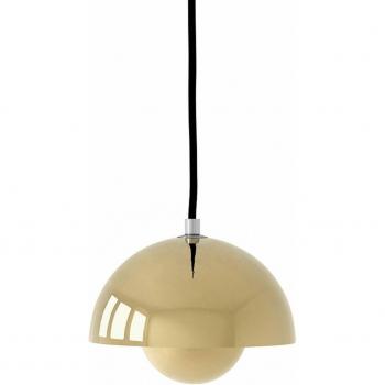Lámpara colgante Flowerpot VP10, Ø 16 cm, latón dorado