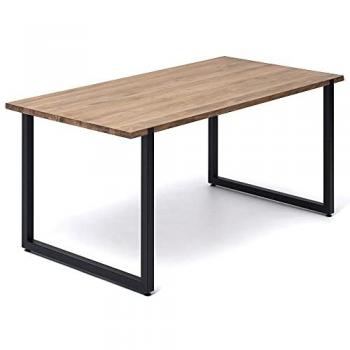 Mesa de Comedor Uley 140x80x75cm Negra en Madera Maciza de Pino Estilo Industrial Vintage