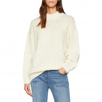 SELECTED FEMME Slfhilla LS Knit Oversize O-Neck B, suéter para Mujer, Blanco Birch, 36