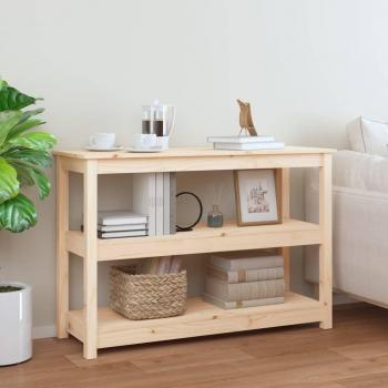 Mesa consola de madera maciza de pino 110x40x74 cm Natural, Blanco, Gris - Mesa de sofá, Mesa de Entrada para Salón, Consola de Entrada, Mueble Recibidor, Mesita, Mesa auxiliar