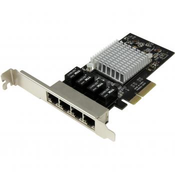 StarTech ST4000SPEXI - Tarjeta Adaptador de Red PCI Express PCI-E Ethernet Gigabit con 4 Puertos RJ45 de 1 Gbps y Chipset Intel i350