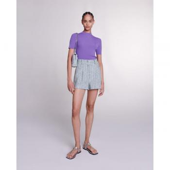 Maje High-Waisted Multi-Color Tweed Women's Shorts