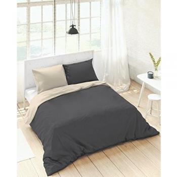 NATURALS Fundas nordicas Bicolor Reversible Gris/Beige Cama 90 cm