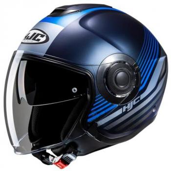 Casco HJC I40n Dova - Estilo Urbano con Seguridad y Comodidad, Casco Jet - Azul Plata (XL)