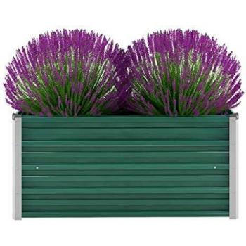 vidaXL Garden Raised Bed Galvanised Steel 100x40x45 cm Green
